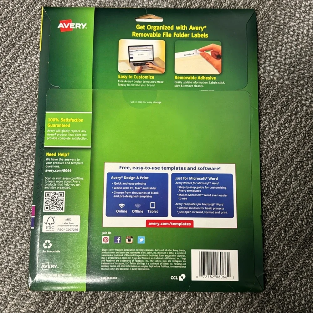 New never opened Abwey removable file folder labels